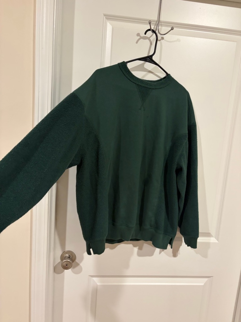 Aerie OFFLINE Forest Green Fleece Crewneck Sweatshirt S (Fits M/L) Cozy